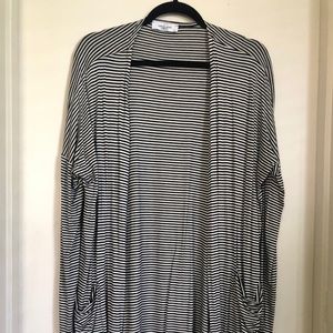CJLA kimono in black and white stripe